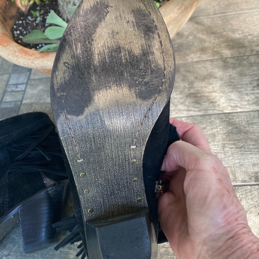 Sam Edelman Black Suede Fringed booties - Picture 5 of 6